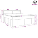 Boxmadras med topmadras Gråbrun 180 x 200 cm Stof