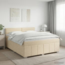 Boxmadras med topmadras Cremefarvet 140 x 200 cm Stof