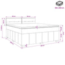 Boxmadras med topmadras Mørkegrå 180 x 200 cm Stof