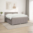 Boxmadras med topmadras Gråbrun 180 x 200 cm Stof