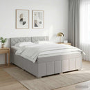 Boxmadras med topmadras Lysegrå 180 x 200 cm Stof