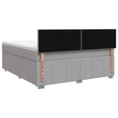 Boxmadras med topmadras Lysegrå 180 x 200 cm Stof