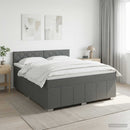 Boxmadras med topmadras Mørkegrå 140 x 190 cm Stof