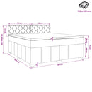 Boxmadras med topmadras med hovedgærde Sort 180 x 200 cm Stof