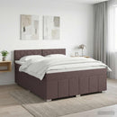 Boxmadras med topmadras Mørk Brun 140 x 200 cm Stof