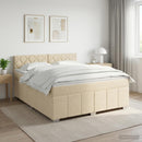 Boxmadras med topmadras Cremefarvet 140 x 200 cm Stof