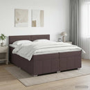 Boxmadras med topmadras Mørk Brun 200 x 200 cm Stof