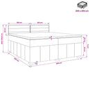 Boxmadras med topmadras med hovedgærde Blå 200 x 200 cm Stof