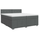 Boxmadras med topmadras Mørkegrå 200 x 200 cm Stof
