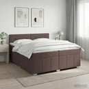 Boxmadras med topmadras Mørk Brun 200 x 200 cm Stof