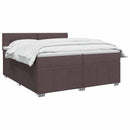 Boxmadras med topmadras Mørk Brun 200 x 200 cm Stof