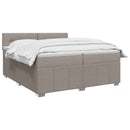Boxmadras med topmadras Gråbrun 200 x 200 cm Stof