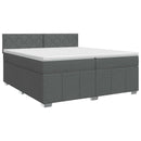 Boxmadras med topmadras Mørkegrå 200 x 200 cm Stof
