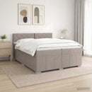 Boxmadras med topmadras Gråbrun 200 x 200 cm Stof