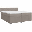 Boxmadras med topmadras Gråbrun 200 x 200 cm Stof