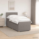Boxmadras med topmadras med hovedgærde Gråbrun 90 x 200 cm Stof