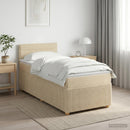 Boxmadras med topmadras Cremefarvet 90 x 200 cm Stof