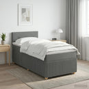 Boxmadras med topmadras Mørkegrå 100 x 200 cm Stof