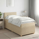 Boxmadras med topmadras Cremefarvet 90 x 200 cm Stof