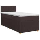 Boxmadras med topmadras Mørk Brun 80 x 200 cm Stof
