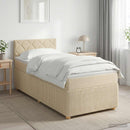 Boxmadras med topmadras Cremefarvet 90 x 190 cm Stof