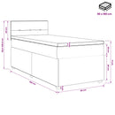 Boxmadras med topmadras Mørkegrå 90 x 190 cm Stof