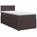 Boxmadras med topmadras Mørk Brun 90 x 200 cm Stof