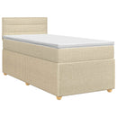 Boxmadras med topmadras Cremefarvet 90 x 200 cm Stof