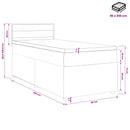Boxmadras med topmadras Cremefarvet 90 x 200 cm Stof