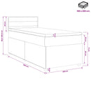 Boxmadras med topmadras Mørkegrå 100 x 200 cm Stof