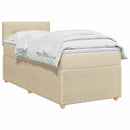 Boxmadras med topmadras Cremefarvet 100 x 200 cm Stof
