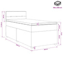 Boxmadras med topmadras med hovedgærde Blå 100 x 200 cm Stof