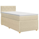 Boxmadras med topmadras Cremefarvet 100 x 200 cm Stof