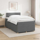 Boxmadras med topmadras Mørkegrå 120 x 190 cm Stof
