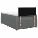 Boxmadras med topmadras Mørkegrå 120 x 190 cm Stof