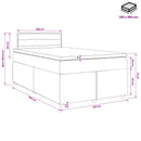 Boxmadras med topmadras Mørkegrå 120 x 190 cm Stof