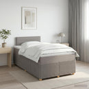 Boxmadras med topmadras Gråbrun 120 x 200 cm Stof