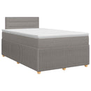 Boxmadras med topmadras Gråbrun 120 x 190 cm Stof