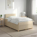 Boxmadras med topmadras Cremefarvet 120 x 200 cm Stof