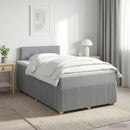 Boxmadras med topmadras Lysegrå 120 x 190 cm Stof