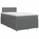 Boxmadras med topmadras Mørkegrå 120 x 190 cm Stof