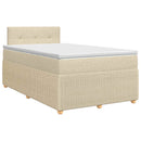 Boxmadras med topmadras Cremefarvet 120 x 190 cm Stof