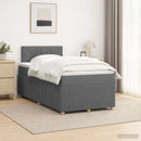 Boxmadras med topmadras Mørkegrå 120 x 190 cm Stof