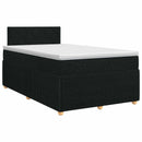 Boxmadras med topmadras med hovedgærde Sort 120 x 190 cm Stof