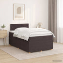 Boxmadras med topmadras Mørk Brun 120 x 200 cm Stof