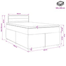 Boxmadras med topmadras Gråbrun 120 x 200 cm Stof