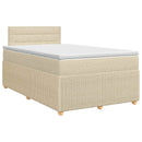 Boxmadras med topmadras Cremefarvet 120 x 200 cm Stof