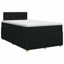 Boxmadras med topmadras med hovedgærde Sort 120 x 200 cm Stof