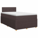 Boxmadras med topmadras Mørk Brun 120 x 200 cm Stof