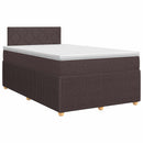 Boxmadras med topmadras Mørk Brun 120 x 200 cm Stof